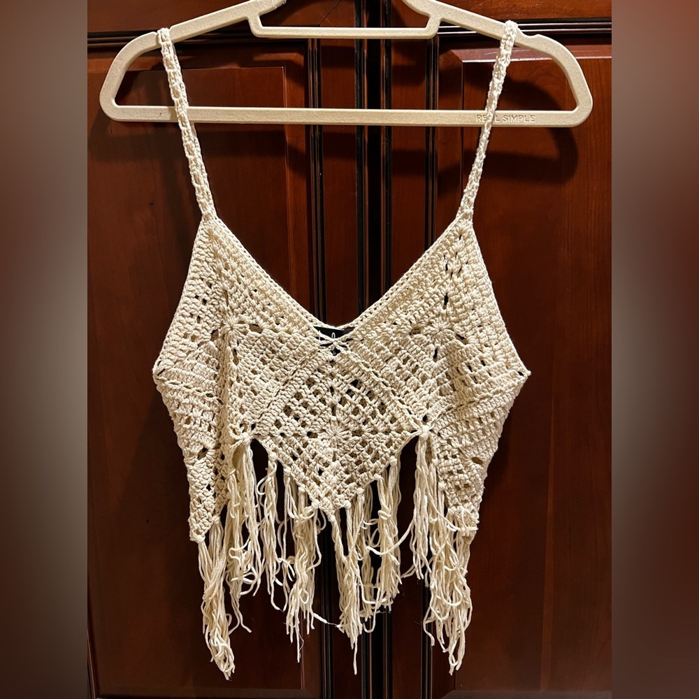Lulu's Cream Crochet Knit Top -